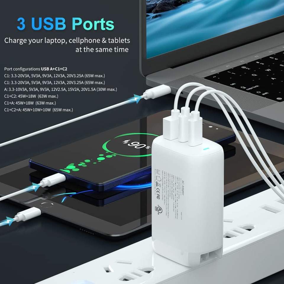 dazco 65W GaN Laptop charger EU,UK,AU