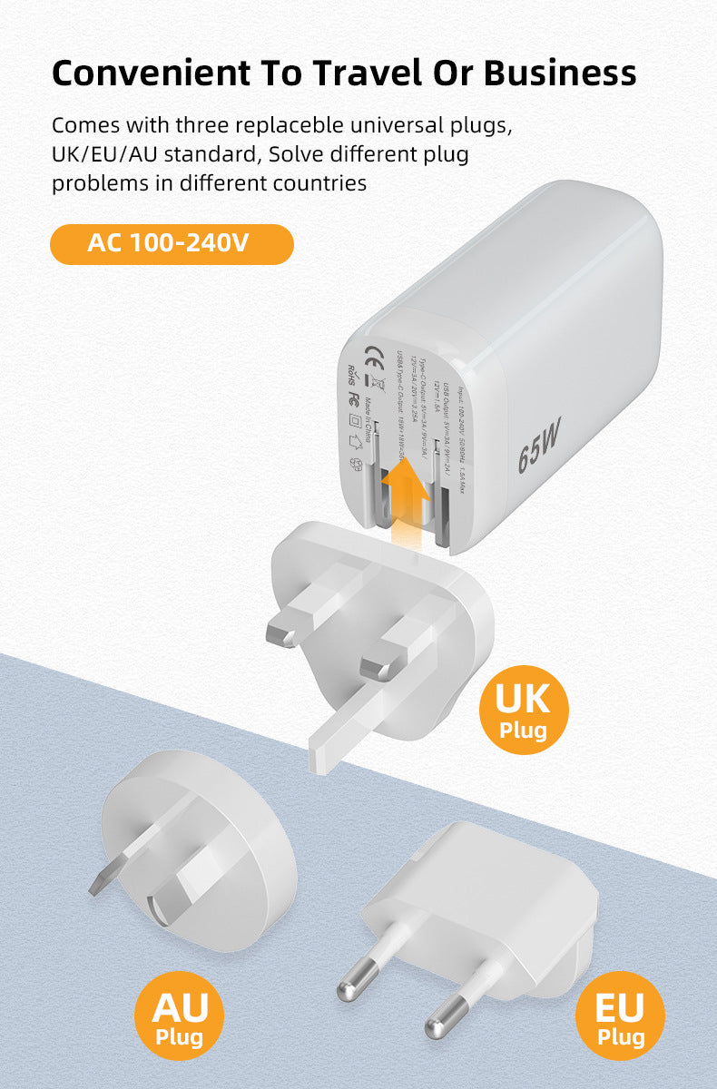 dazco 65W GaN Laptop charger EU,UK,AU